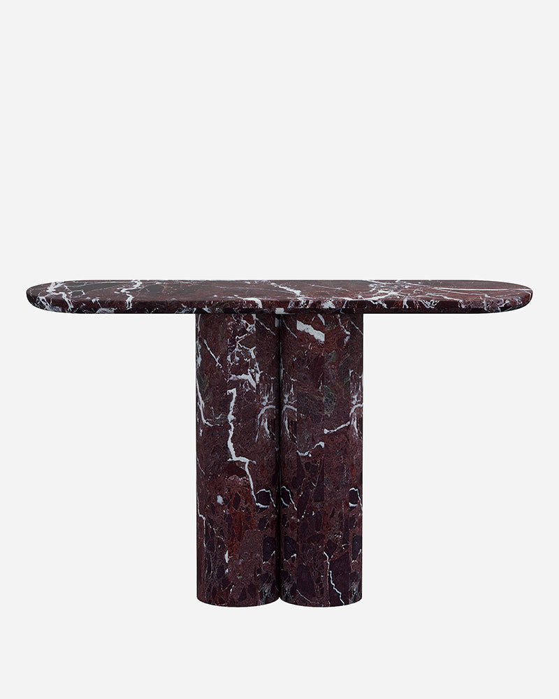 Rosso Levantine Marble Nova Console table