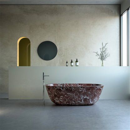 Marble Oval Bathtub | Luxury Modern Bathtub | White Marble Bathtub