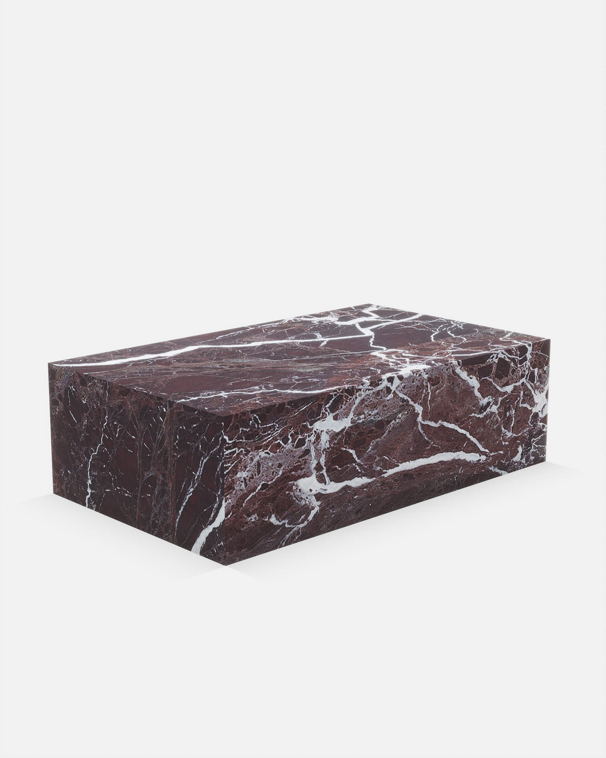 Fanstonefurniture | Rosso Levanto Marble Rectangle Plinth Coffee Table ...