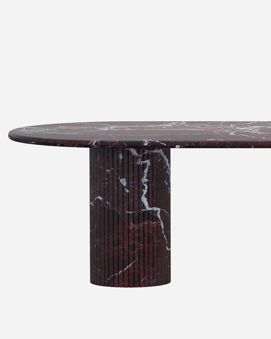 Rosso Levantine Marble Dining Table with Petal Base