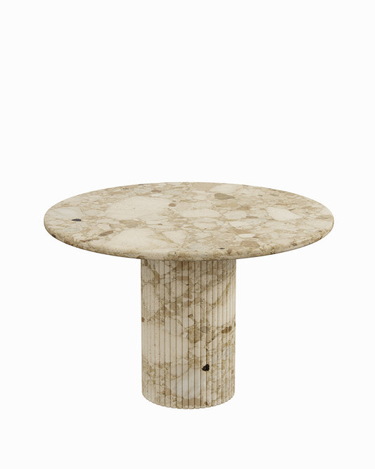 Round Kunis Breccia Dining Table with Petal Base