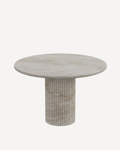 Round Natural Stone Taj Mahal Dining Table with Petal Base