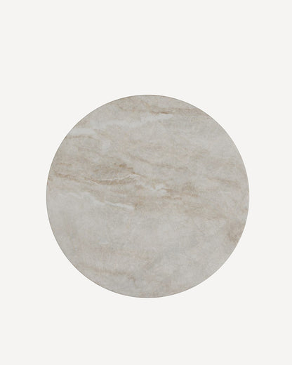 Round Natural Stone Taj Mahal Dining Table with Petal Base