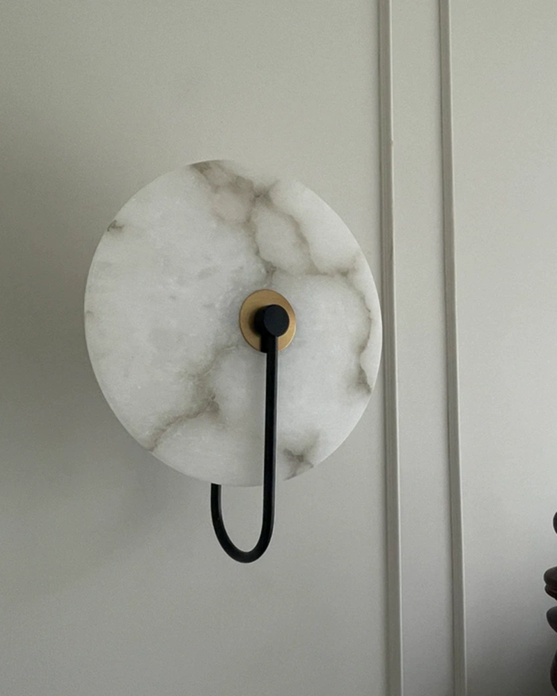 Round Spanish Alabaster Sconce