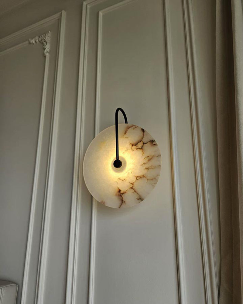 Round Spanish Alabaster Sconce