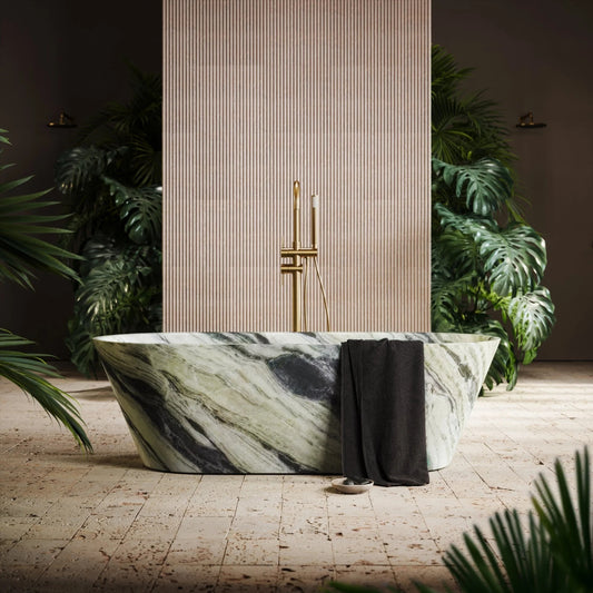Green Marble Bathtub | Sagano Vibrant Green Bathtub | Luxury Bathtub