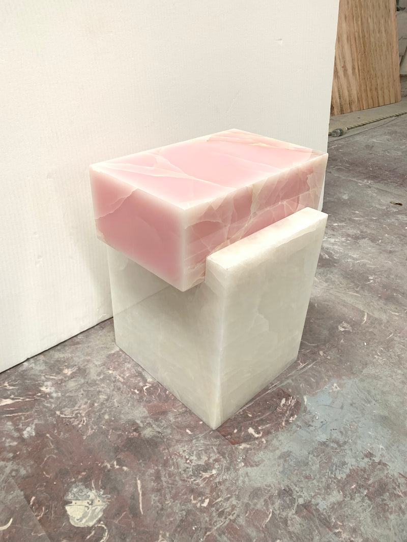 Pink Onyx & Cristallo Side Table