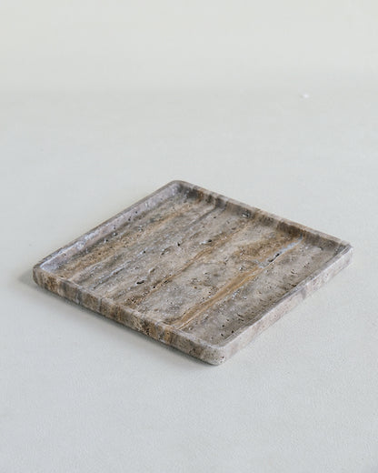 Silver Travertine Marble Tray