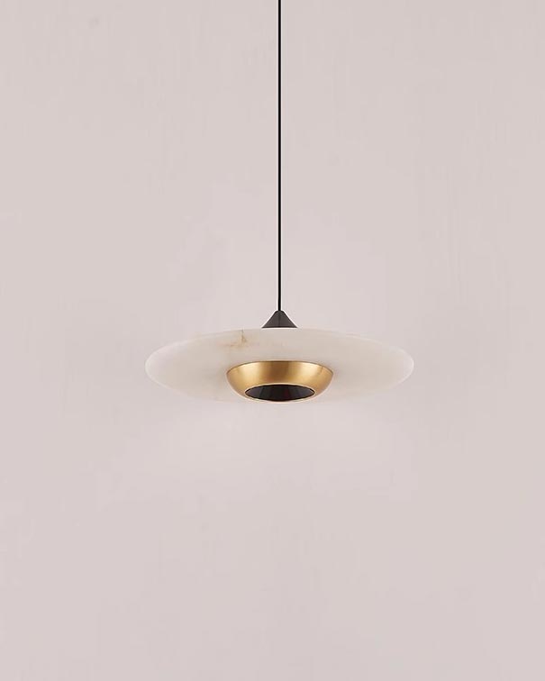 Spanish Alabaster Flying Saucer Chandelier