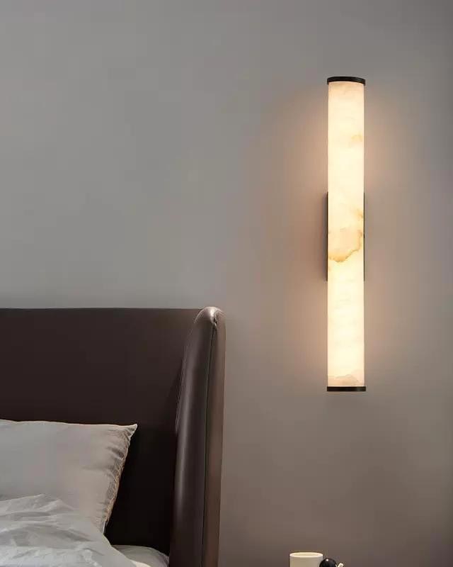 Spanish Alabaster Pillar Wall Lamp