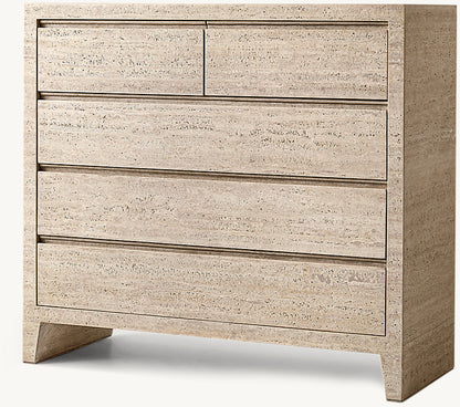 Travertine Dresser  |Travertine Sideboard | 5-Drawer Dresser |Storage Cabinet
