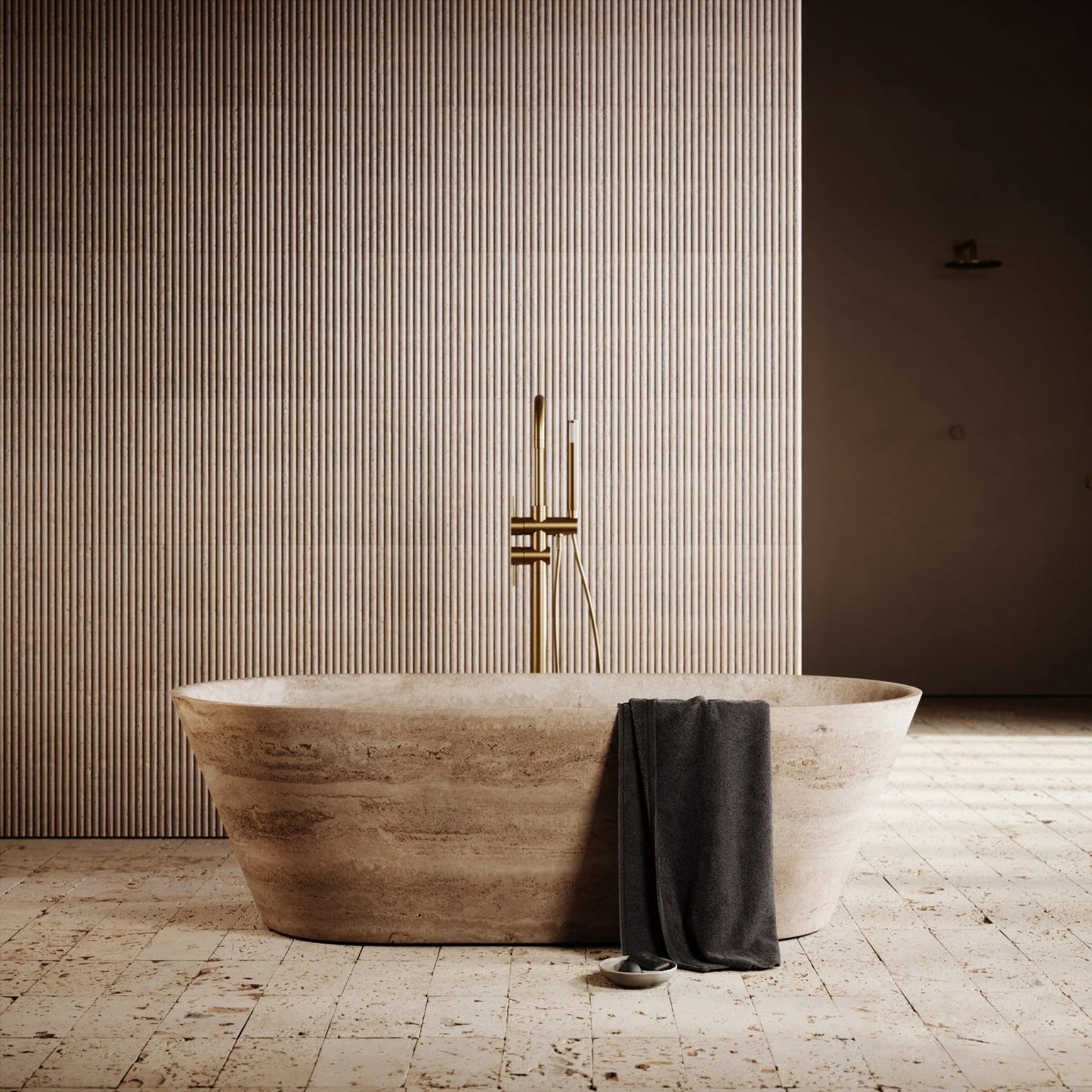 Luxury  Bathtub | Beige Travertine  Bathtub | Stone Bathtub