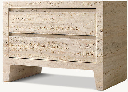 Travertine Closed Nightstand | Travertine Bedside Cabinet | Travertine Bedside Table
