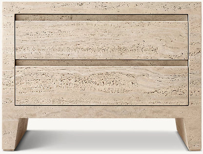 Travertine Closed Nightstand | Travertine Bedside Cabinet | Travertine Bedside Table