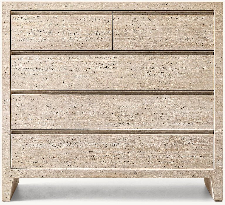 Travertine Dresser  |Travertine Sideboard | 5-Drawer Dresser |Storage Cabinet