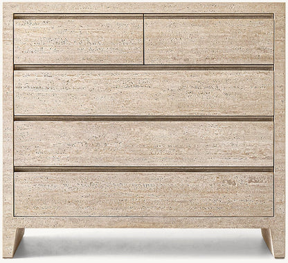 Travertine Dresser  |Travertine Sideboard | 5-Drawer Dresser |Storage Cabinet