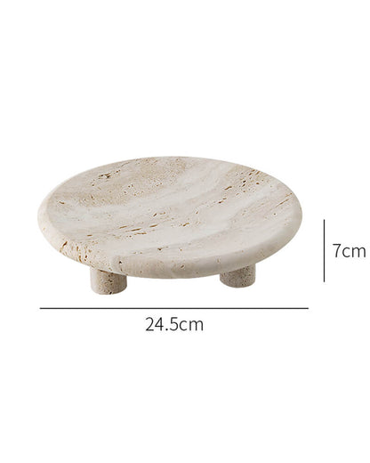 White Travertine Tripod Base Storage 