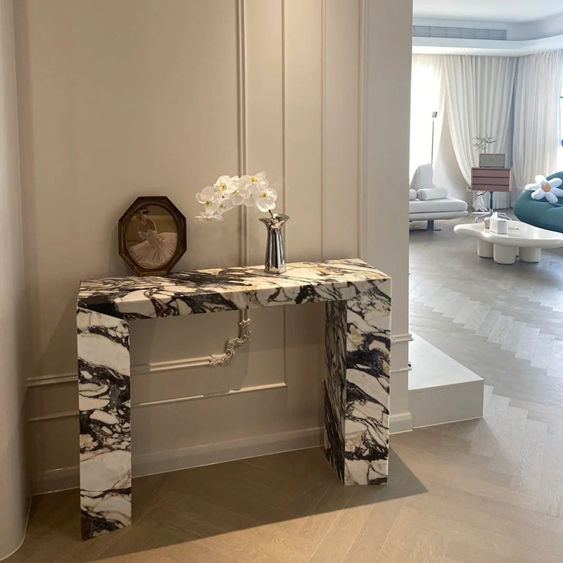 calacatta viola console table