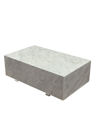 Carrara Marble Rectangle Plinth Coffee Table