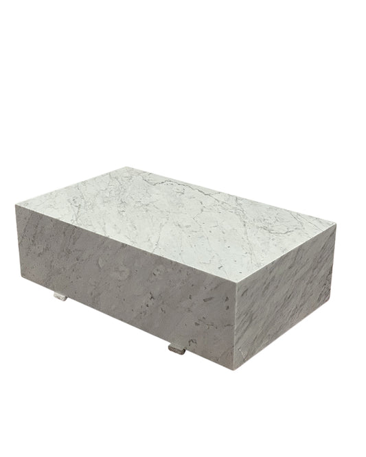 Carrara Marble Rectangle Plinth Coffee Table