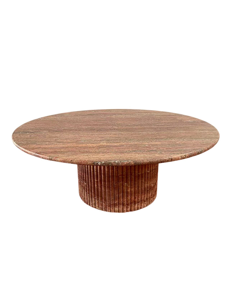 Natural Red Travertine Petal Base Coffee Table