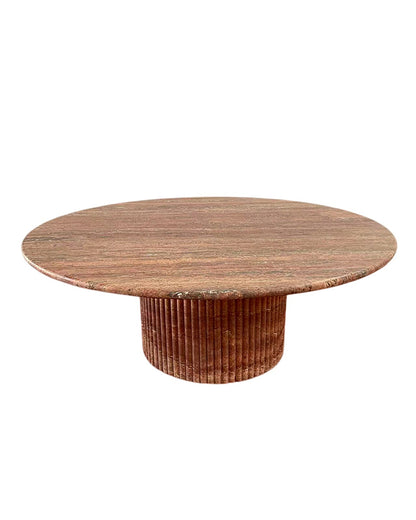 Natural Red Travertine Petal Base Coffee Table