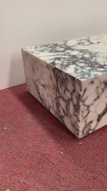 Calacatta Viola Marble Rectangle Plinth Coffee Table