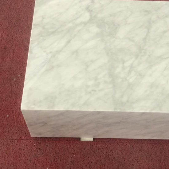 Carrara Marble Rectangle Plinth Coffee Table