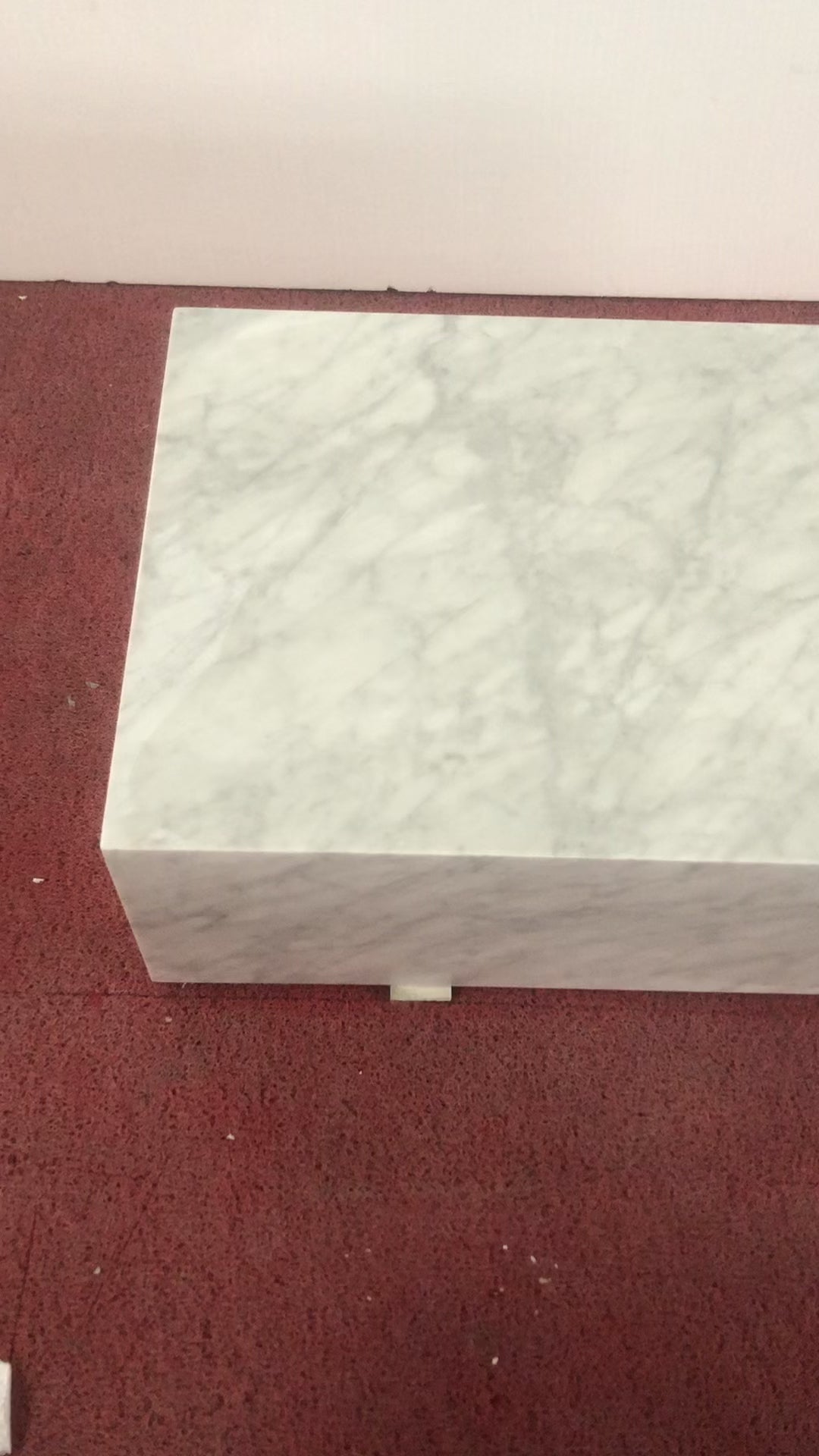 Carrara Marble Rectangle Plinth Coffee Table