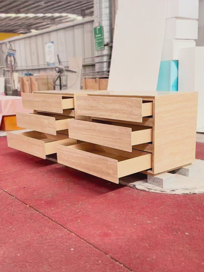 Natural Beige Travertine Multi-layer Storage Cabinet | Bathroom Cabinets