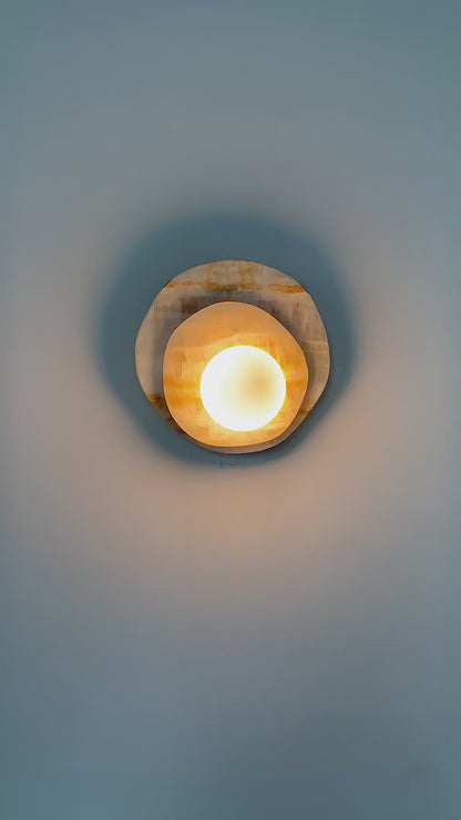 Orange Onyx Wall Lamp