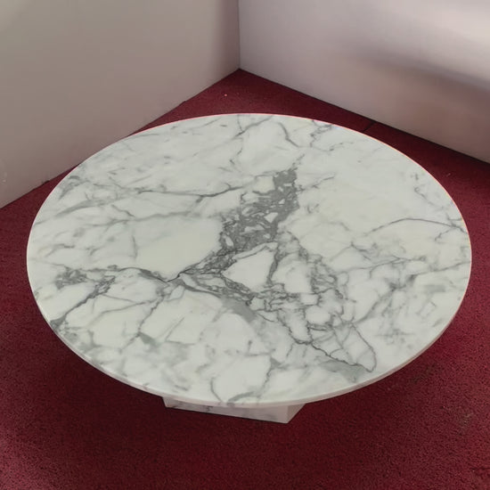 Bianco Statuario Venato Round Coffee Table