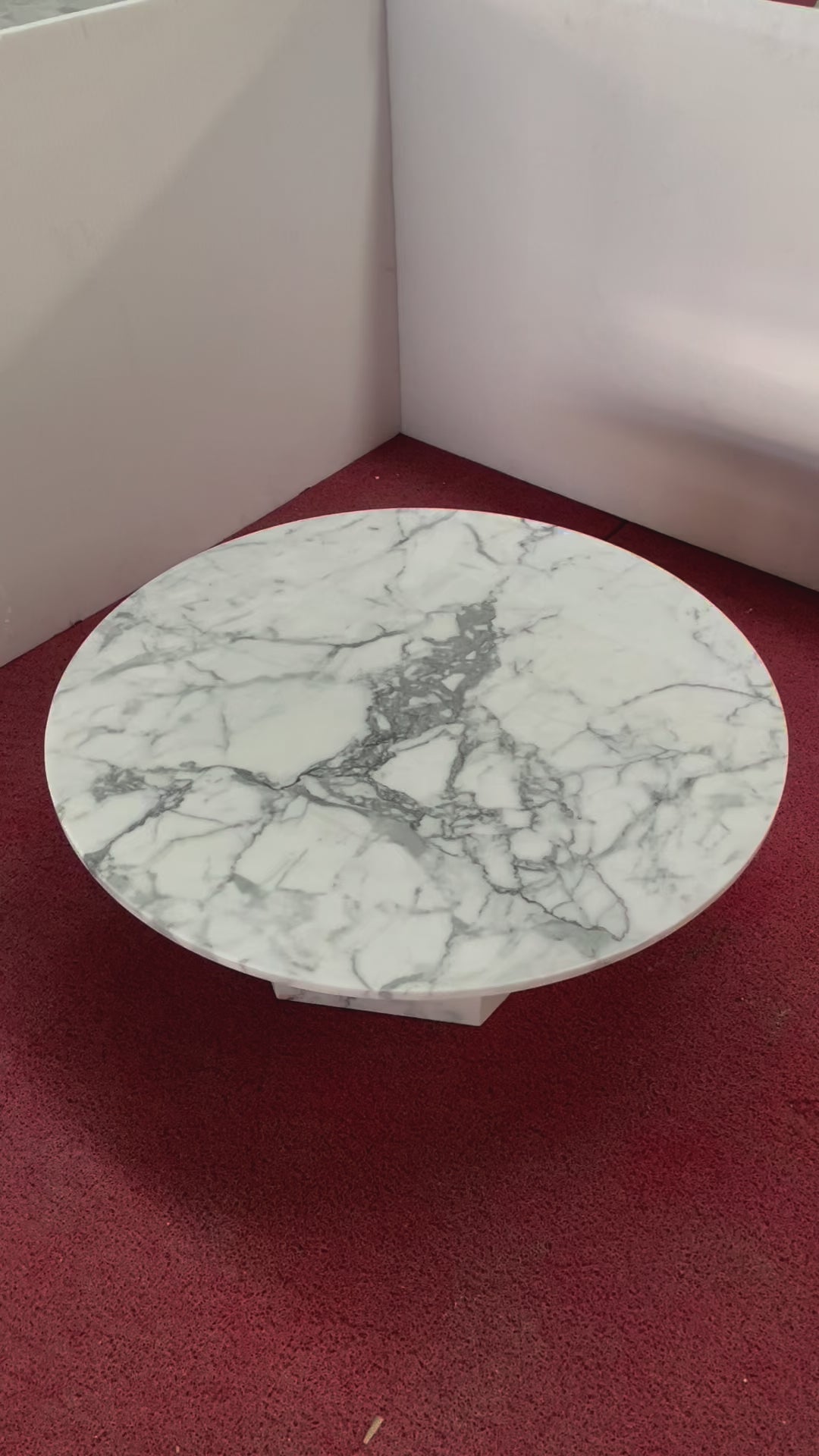 Bianco Statuario Venato Round Coffee Table