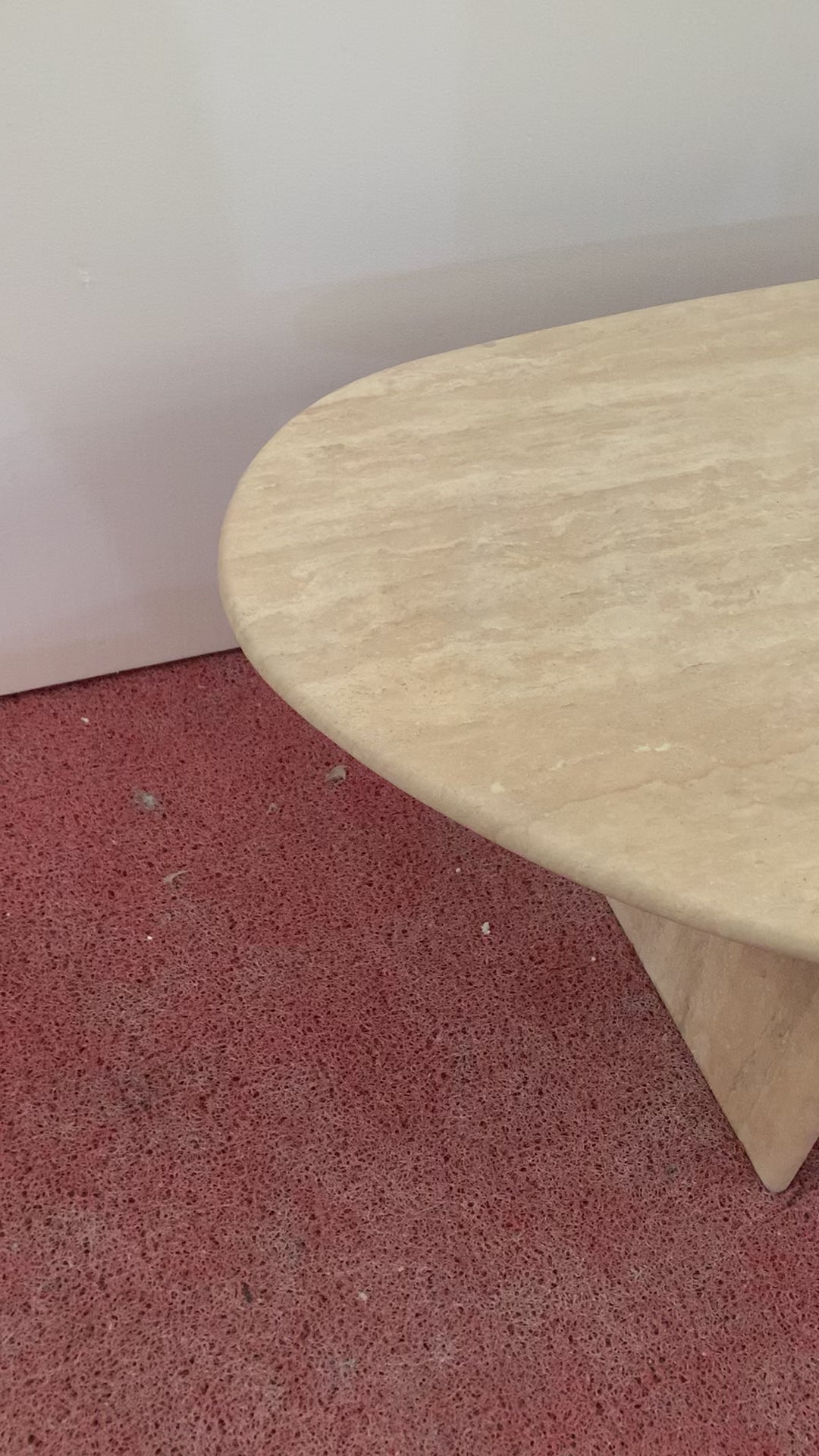 Beige Travertine Organic Egg Shape Coffee Table